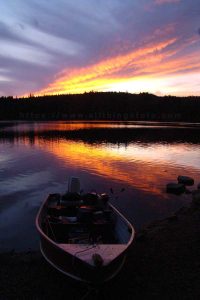 photo of the sunset during the golden hour over Gray Lake