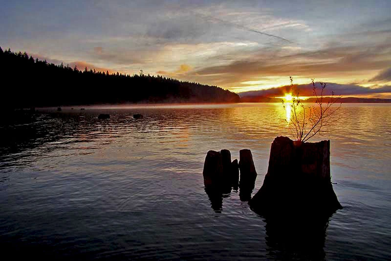 A photo of another great example of photographing sunrises and sunsets. Campbell Lake on Vancouver Island.