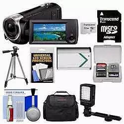 Sony HDRCX405 Handycam Camcorder Bundle with Micro SD Card, Battery and Accessories (10 Items)