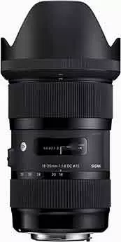 image of the Sigma 18-35mm Art HSM Wide Angle zoom lens for Nikon dslr camera.