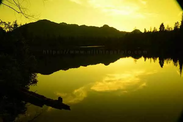 photo of star lake using a yellow colored camera filter