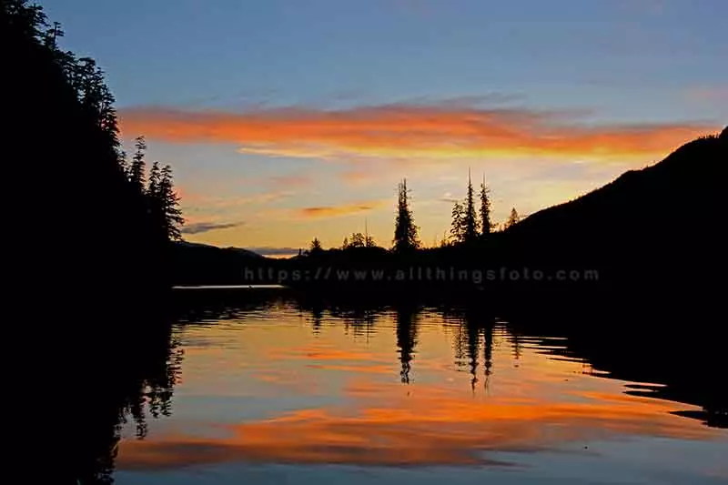 landscape photgraphy of a silhouette of Kathleen Lake