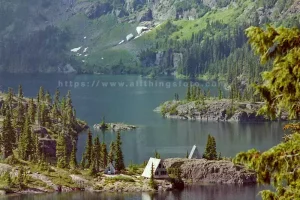 horizontal landscape photo of Moat Lake on Vancouver Island